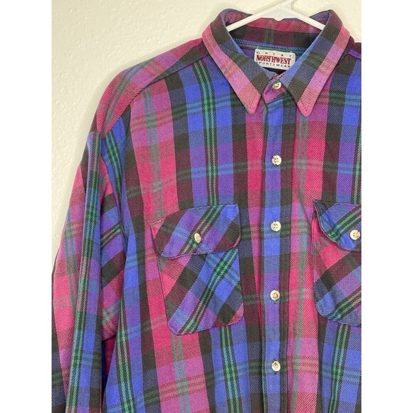 Vintage Union Made Great Northwest Sportswear Flannel Plaid Shirt Men's Sz 2XL? - Picture 3 of 16